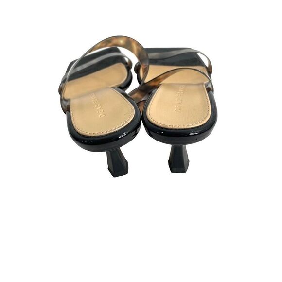 Dear Frances Rain Sandal Leopard Tortoishell Two Strap Mules Kitten Heels Size 3 - Picture 10 of 13